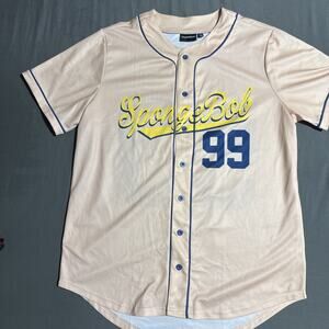 Nickelodeon SpongeBob Square Pants Baseball Jersey #99 beige Adult Size L